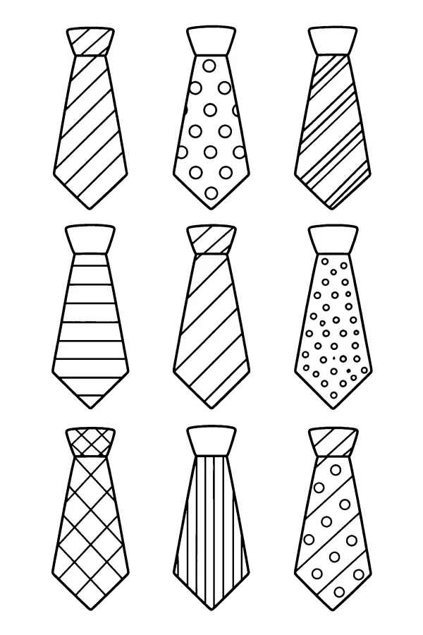 Nine Patterned Neckties