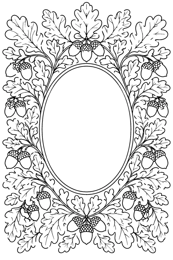 Oak Leaf Oval Frame