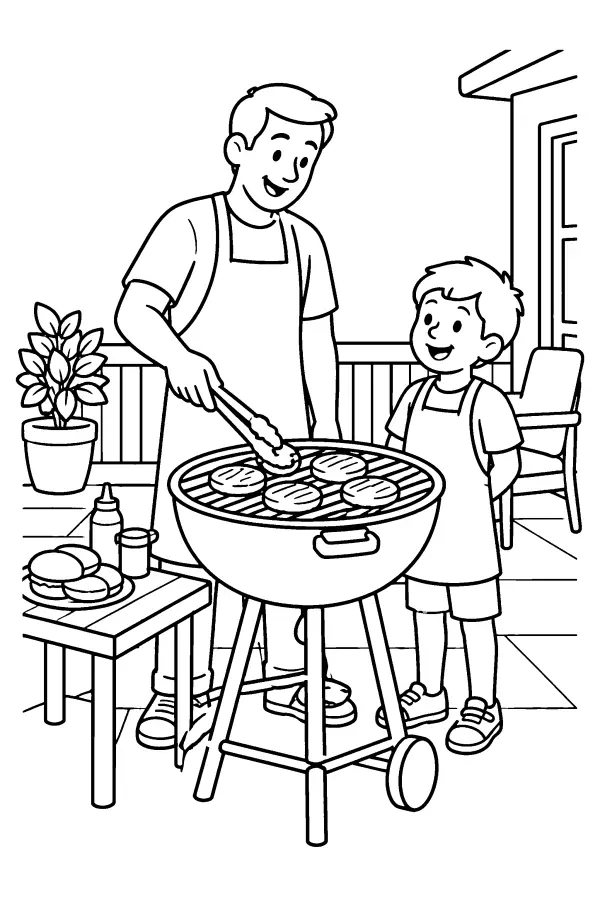 Patio Burger Grilling