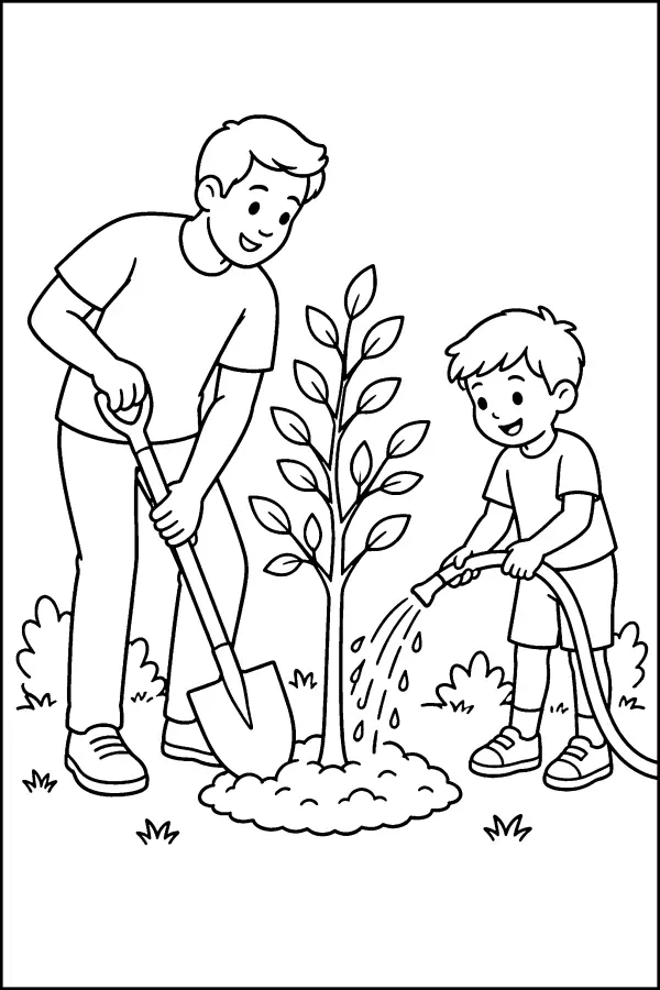 Tree Planting Scene