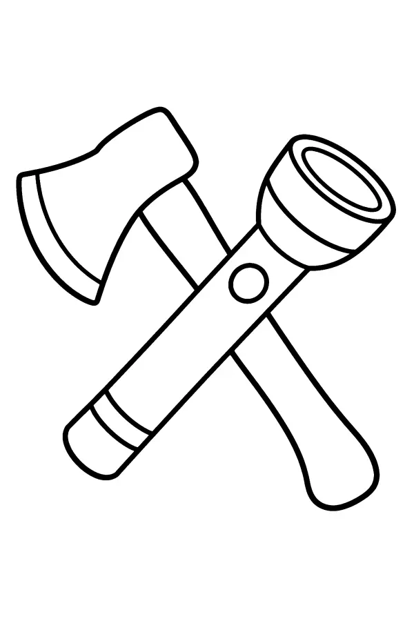 Crossed Axe And Flashlight
