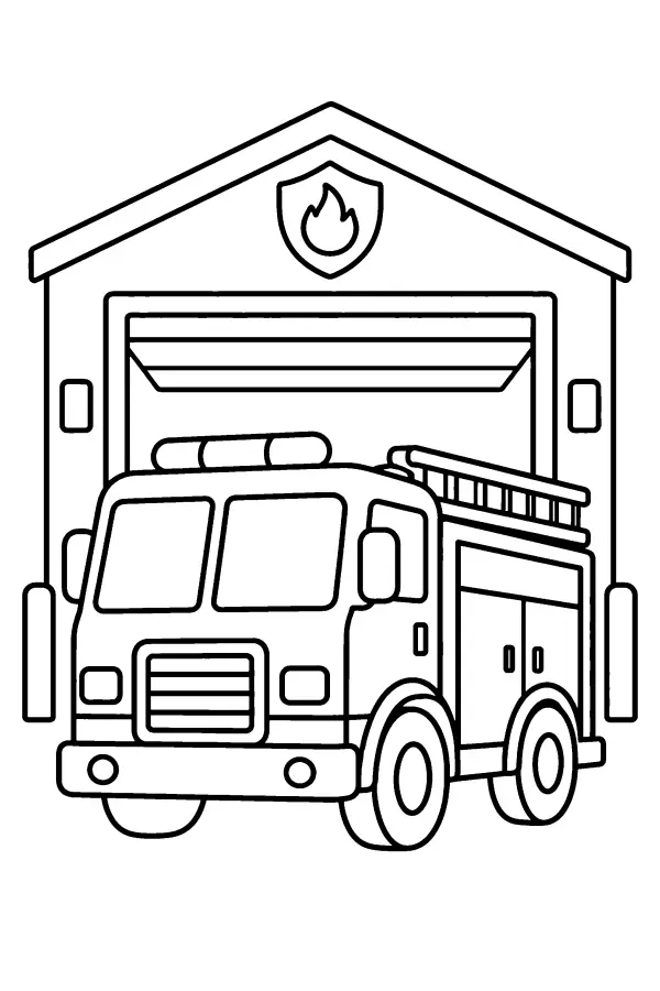 Fire Truck At Station