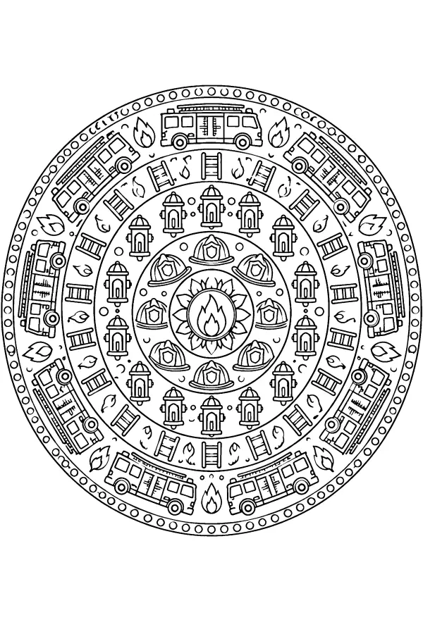 Fire Truck Mandala