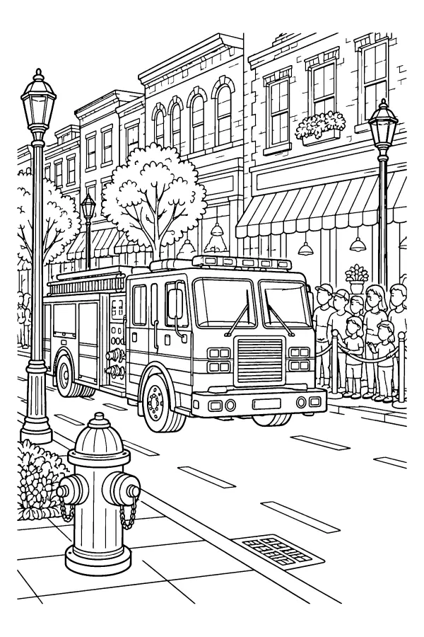 Fire Truck On Street