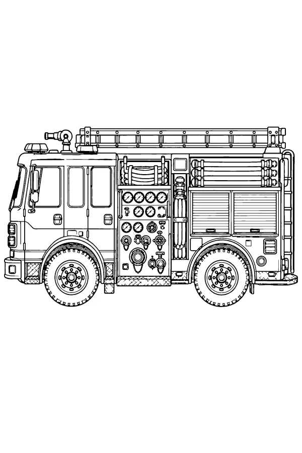 Side View Fire Engine