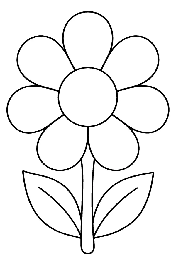 Dessin à colorier d’une fleur aux pétales vides