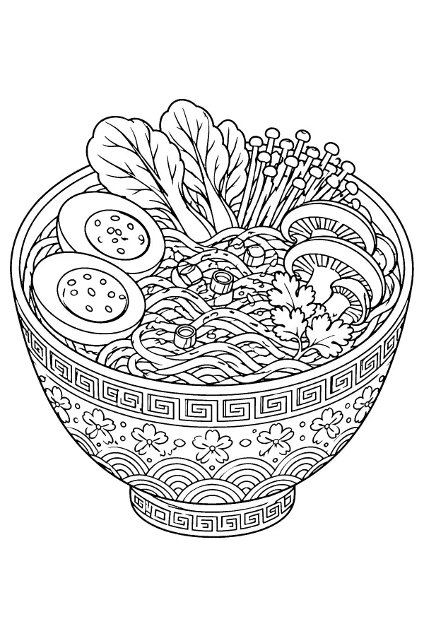 Patterned Ramen Bowl