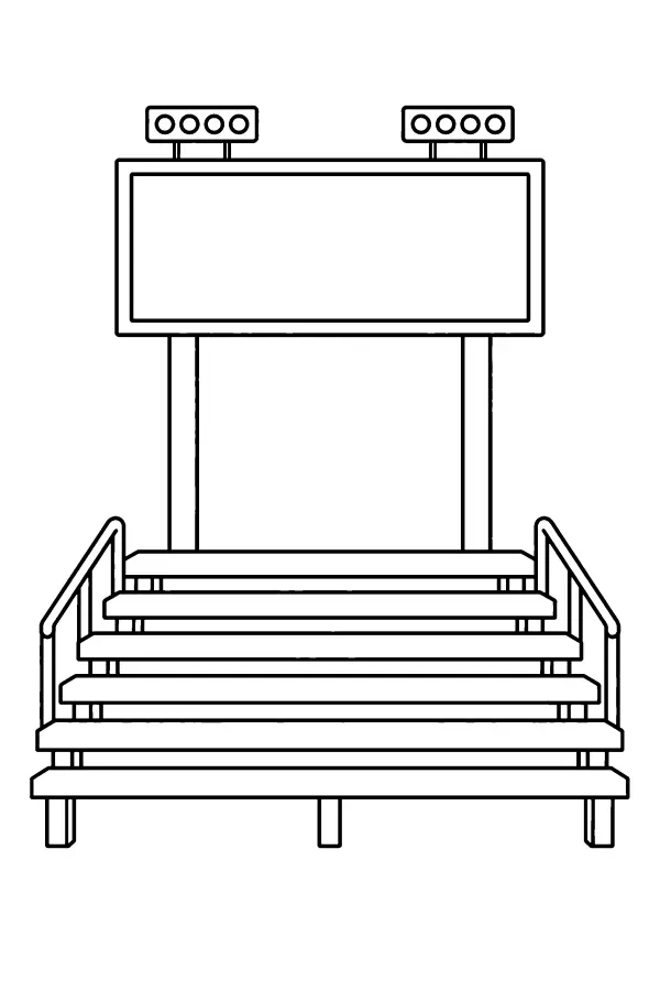 Empty Bleacher Scoreboard