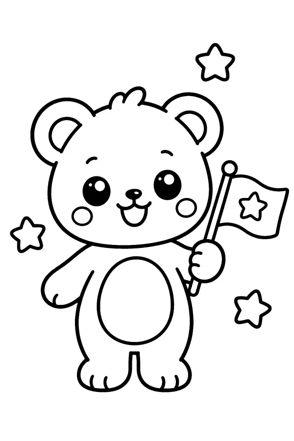 Bear With Flag