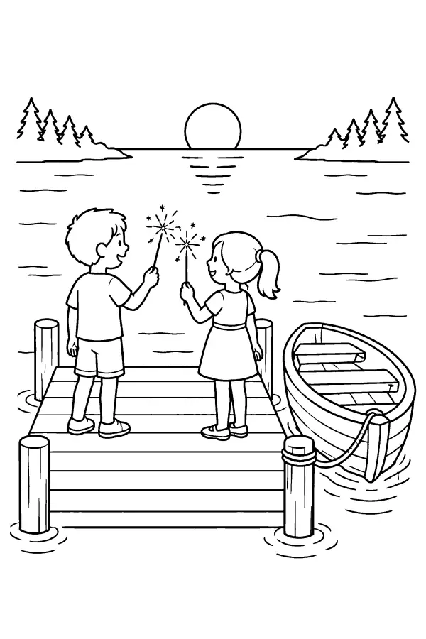 Dockside Dusk Scene