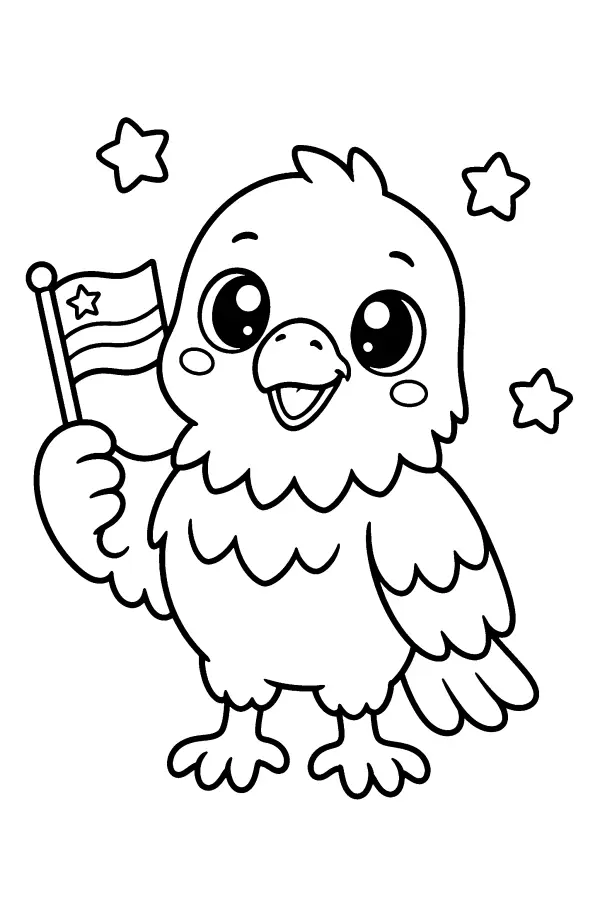 Flag Holding Eagle