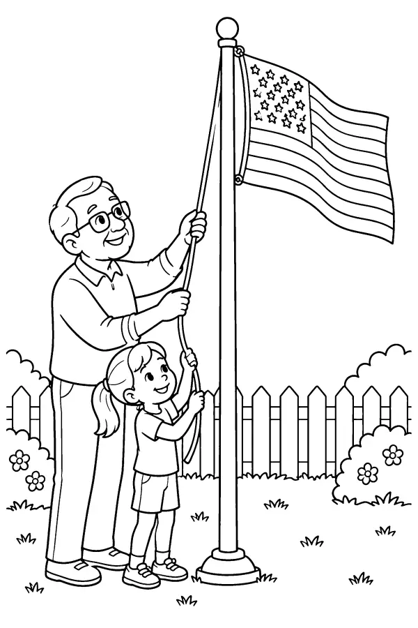 Flag Raising Family