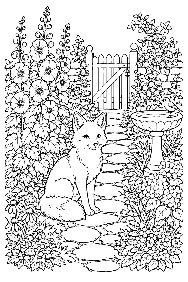 Fox In Garden Gate