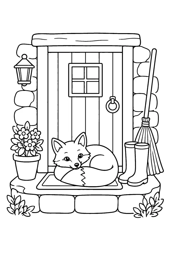 Fox On A Doorstep
