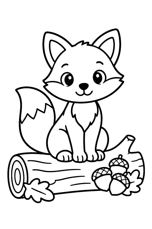 Fox On A Log