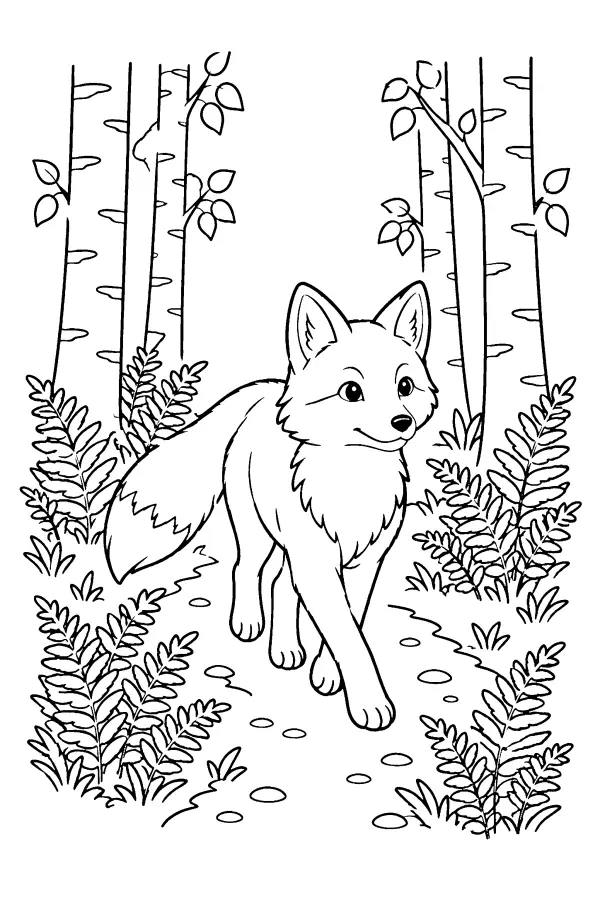 Fox On A Woodland Path