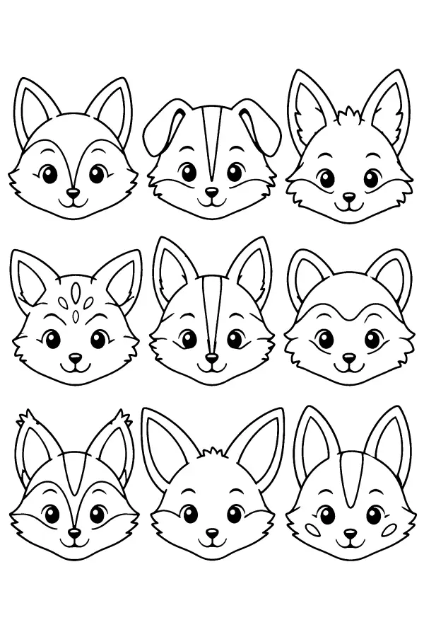 Nine Fox Faces