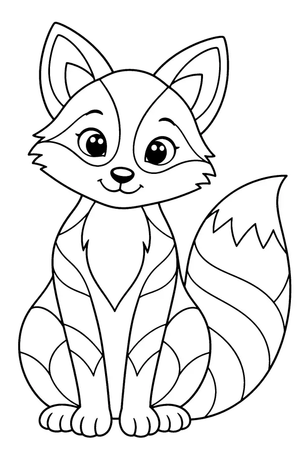 Patterned Sitting Fox