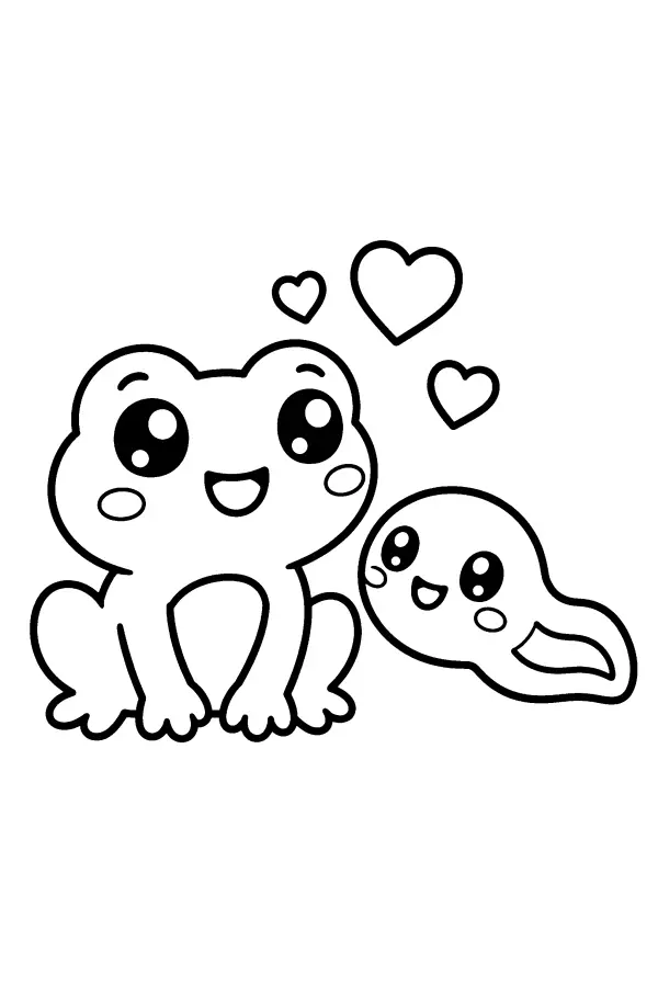 Frog And Tadpole Hearts