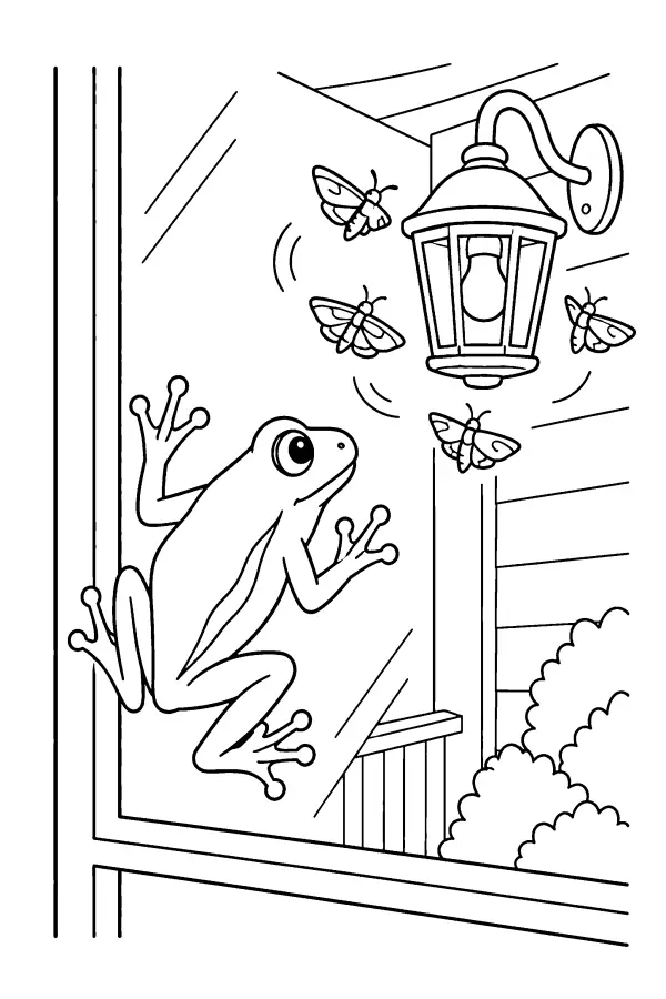 Frog By Porch Light