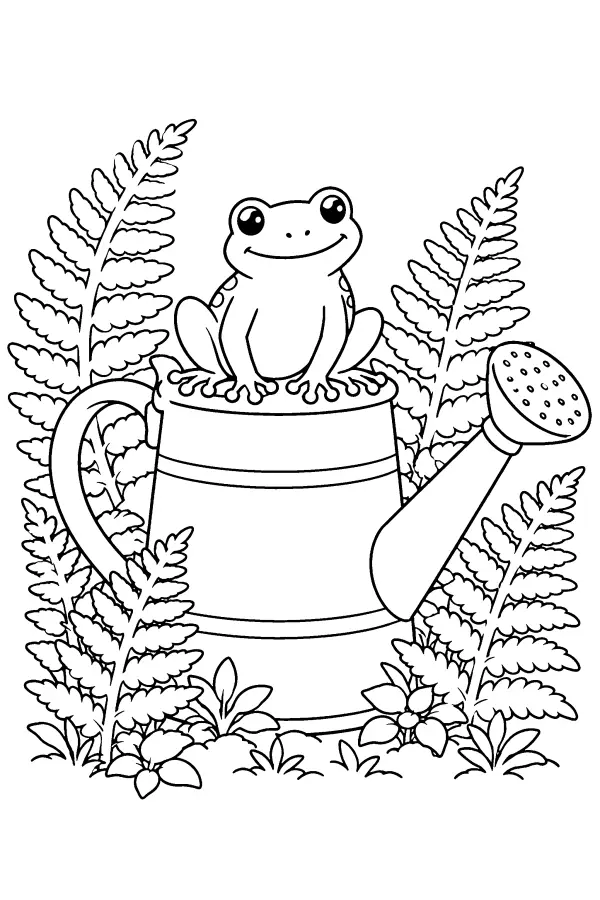 Frog on Watering Can