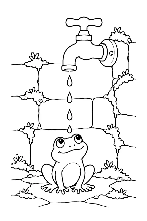 Frog Under Faucet