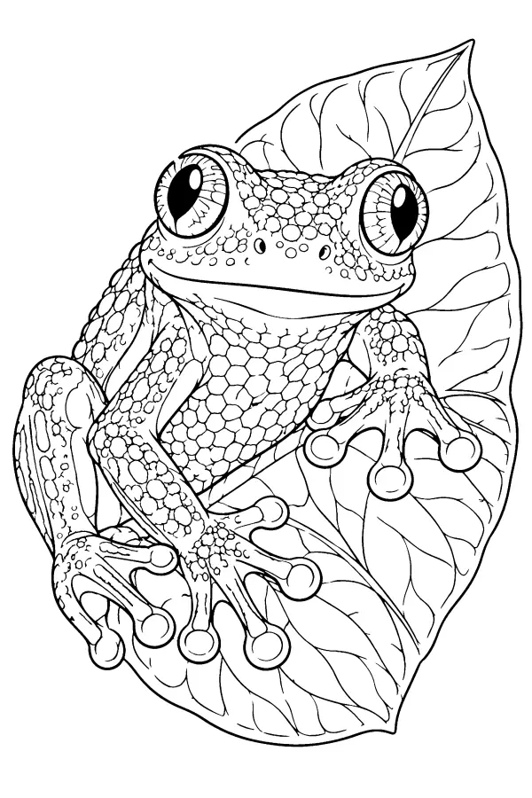 Leaf Perched Frog