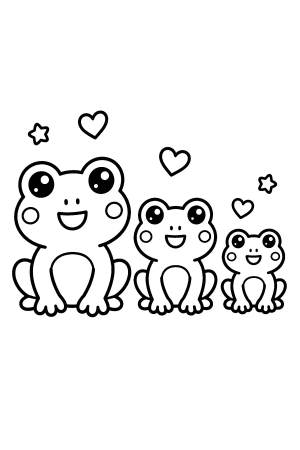 Three Smiling Frogs