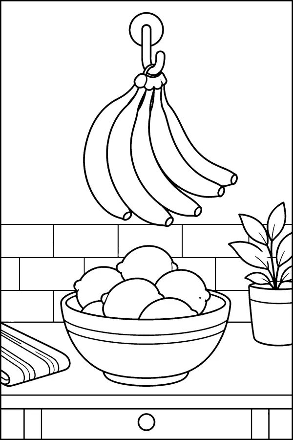 Hanging Bananas Over Limes
