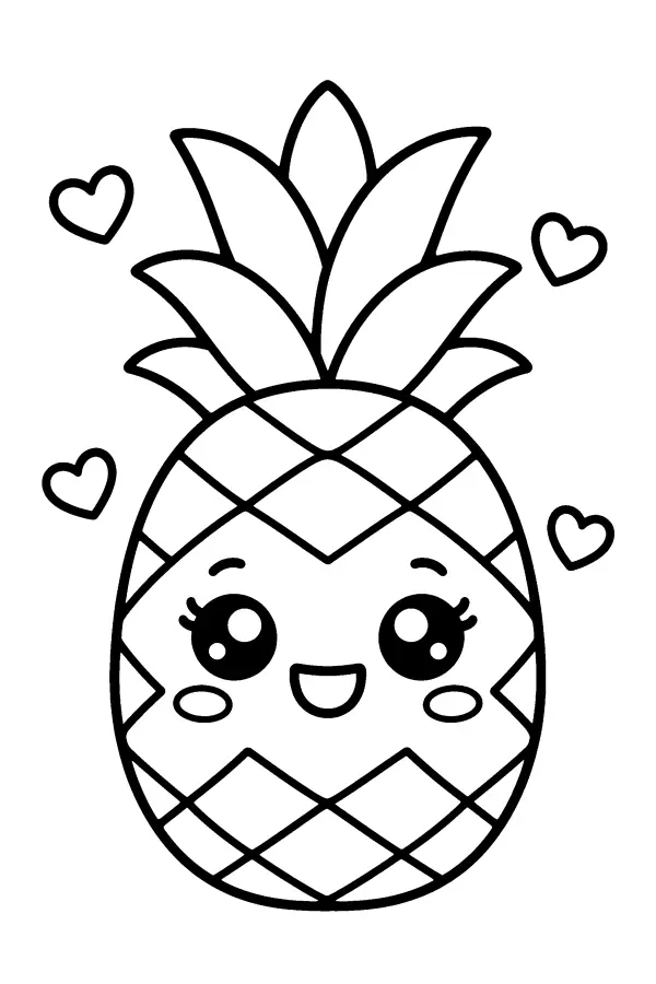 Happy Pineapple Hearts