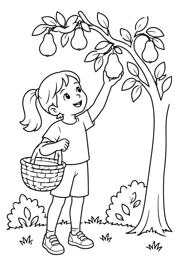 Pear Picking Child
