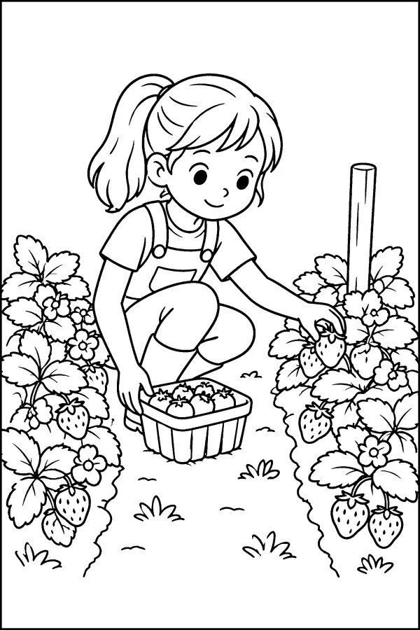 Strawberry Picking Child