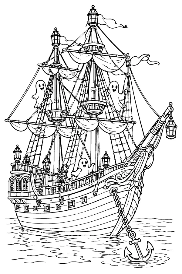 Ghost Ship At Anchor
