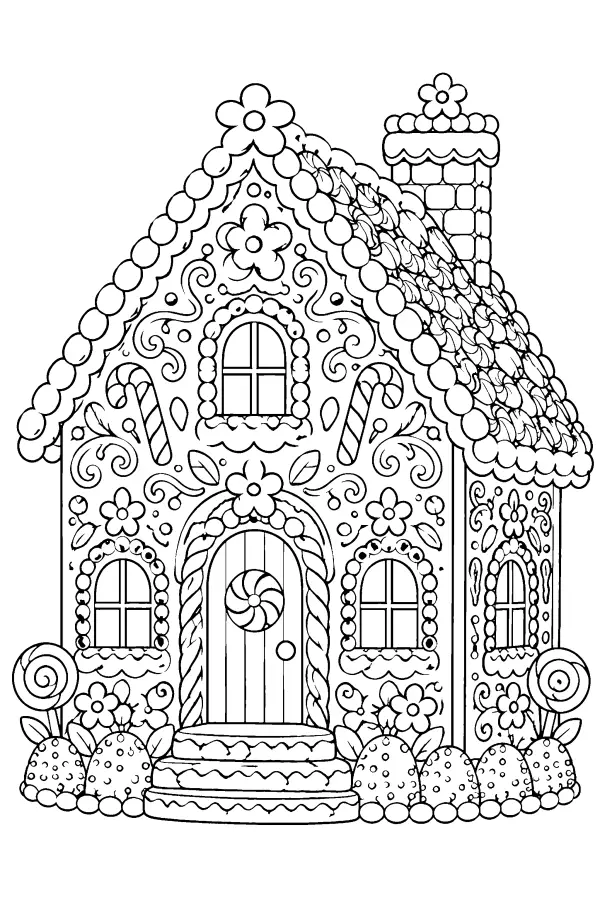 Decorated Gingerbread Cottage