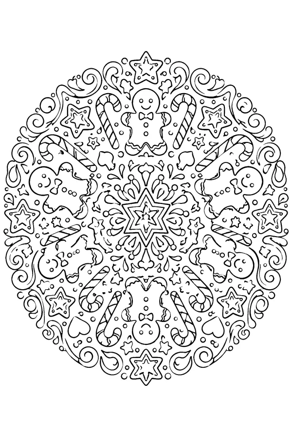Gingerbread Star Mandala
