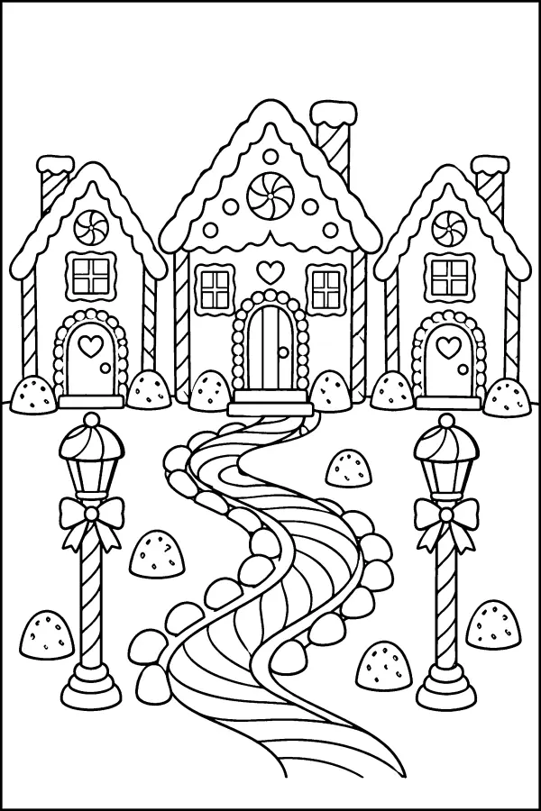 Gingerbread Street Scene