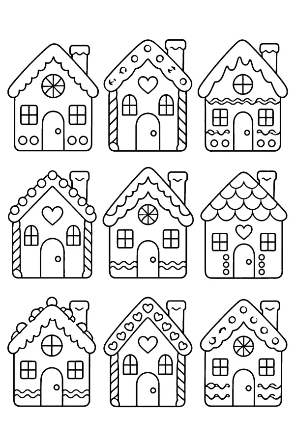 Nine Gingerbread Houses