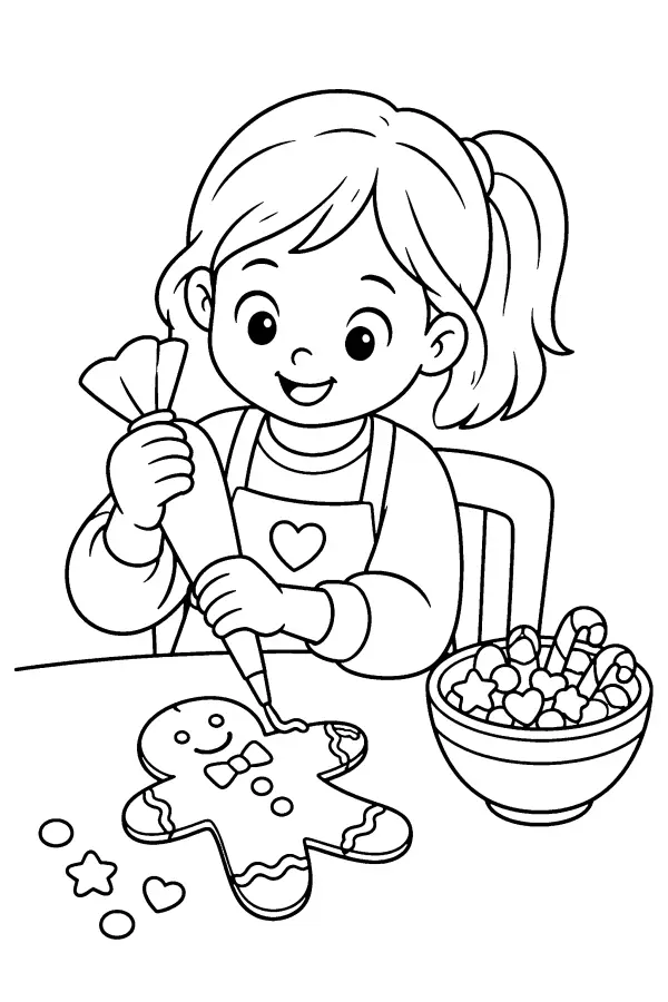 Icing A Gingerbread Man