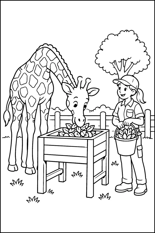 Giraffe At The Trough