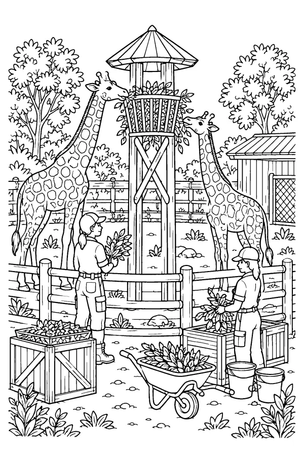 Giraffe Feeding Enclosure