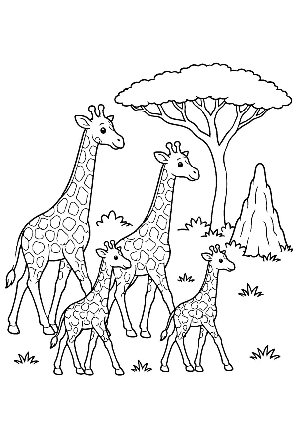 Giraffe Herd Walk
