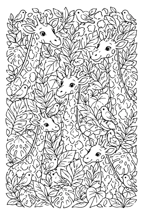 Giraffe Leaf Tangle