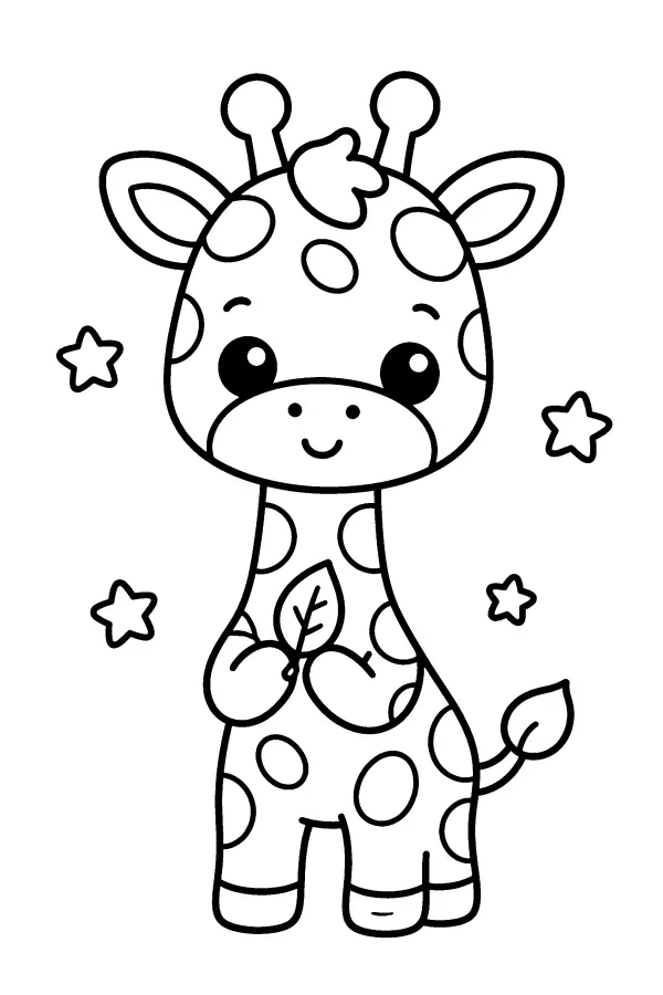 Leaf Holding Giraffe