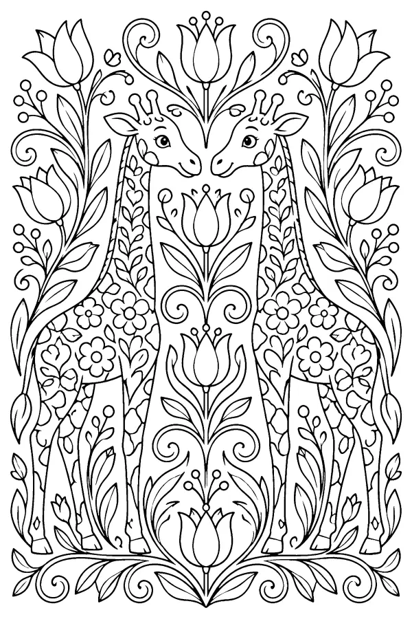 Symmetrical Giraffe Garden