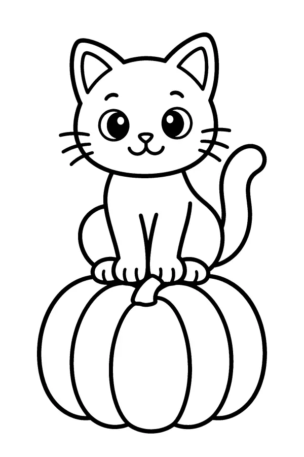 Cat on a Pumpkin