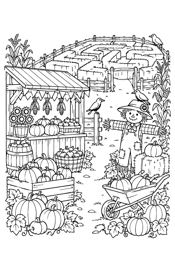 Farm Stand and Hay Maze