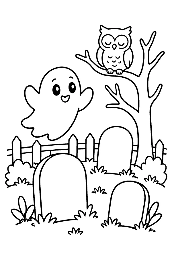 Graveyard Ghost and Owl