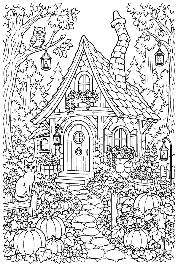 Witch Cottage in the Woods