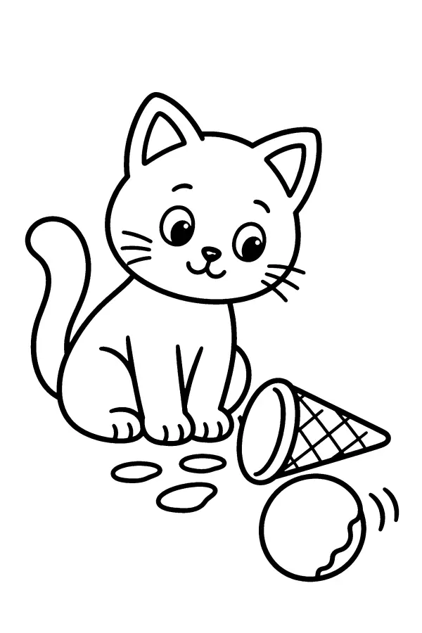 Kitten And Waffle Cone