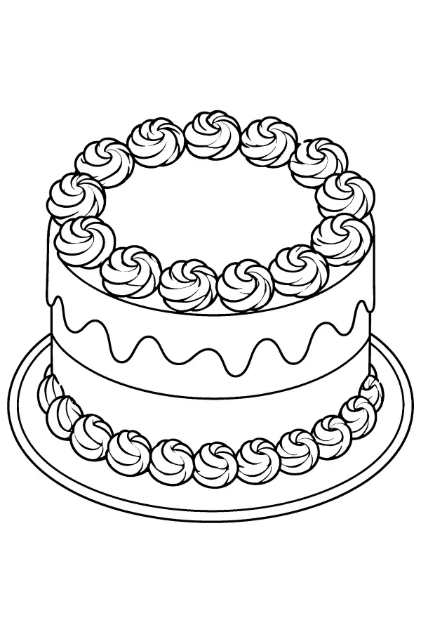 Piped Rosette Cake